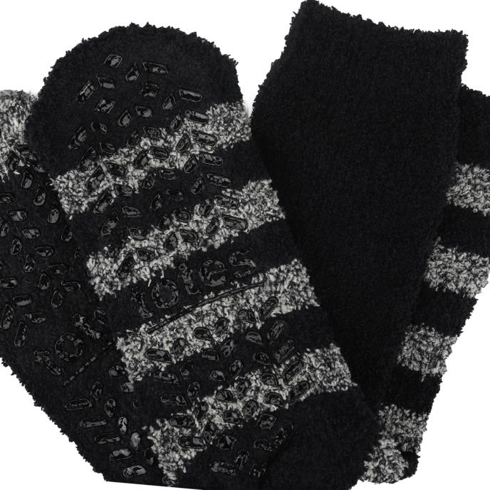 totes toasties® Mens Supersoft Twin Pack Slipper Socks Black / Grey Extra Image 5